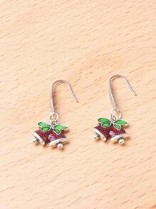 2入組合金鈴鐺和聖誕樹形狀的掛飾耳環,時尚女性的聖誕珠寶 - 彩色 - 查看 2