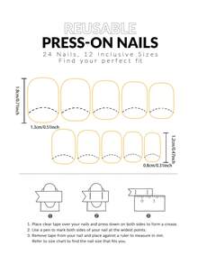 24pcs Short Square Shaped French Style Creative Floral Pattern False Nails, 1pc Nail File And 1pc Jelly Glue Included - Multicolor - View 5