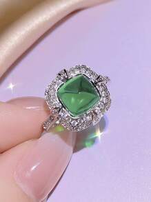 奢華風格三件套紅寶石、糖果寶石、高碳鑽石、綠寶石和皇家藍鑽石 - 戒指 - 查看 3