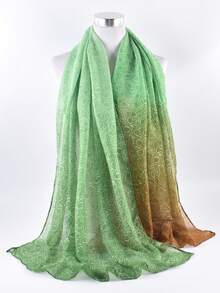 YWQLWJ 1 Miếng 2023 Hàng mới đến Thanh lịch Nhẹ Khăn quàng cổ Đối với phụ nữ , Chế tạo Của Đánh bóng Chất vải , Thoáng khí , Gầy Và Với Hoa In hoa - màu xanh lá - Xem 4