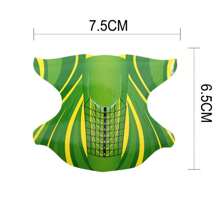 100 Pieces Extra Long Nail Tips Adhesive False Nail Tips For UV Gel Acrylic Curved False Nails - Green - View 3