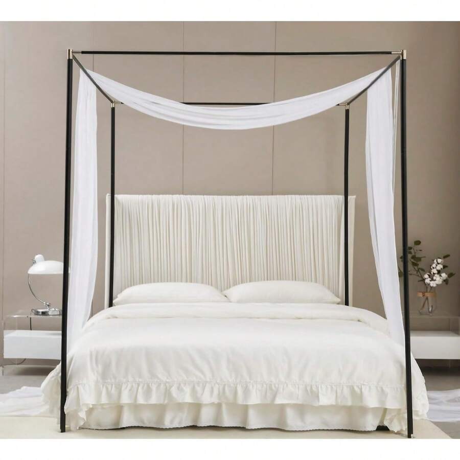 Canopy Bed Curtains with Light Princess Bed Canopy Scarf for Full/Queen
