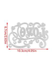 「Love」字形金屬碳鋼切割模具/1入，可壓花的剪貼簿切割模板，適用於DIY剪貼簿、書籤、相冊和卡片裝飾 - 銀色 - 查看 2