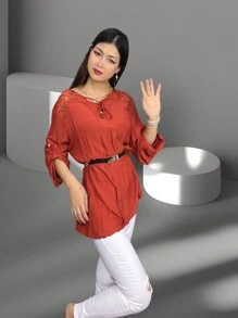 Women Blouses - trái cam - Xem 8