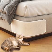 1pc Natural Sisal Cat Scratch Sofa Protector Mat, Durable & Anti-scratch & Non-shedding Furniture Scratch Pad, Suitable For Fabric Sofa, Comes With Nail-free Stickers - White - View 6