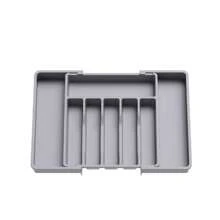 1 Pieza Organizador De Cajón De Caja De Almacenamiento Ajustable Para Utensilios De Cocina - Gris - Ver 5