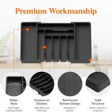 1 Pieza Organizador De Cajón De Caja De Almacenamiento Ajustable Para Utensilios De Cocina - Gris - Ver 2
