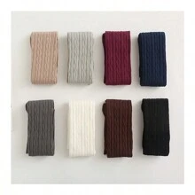 Women Over Knee Socks Fashion Female Sexy Stockings Warm Long Boot Knit Thigh-High Gray Khaki Blue Black - Khaki - View 10