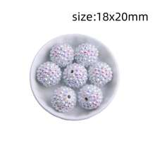 18x20mm 10 Stück Chunky runde bunte Harz Strass Kugelperlen für Bubblegum Halsketten Schmuck - Verschiedenfarbig - Übersicht 7