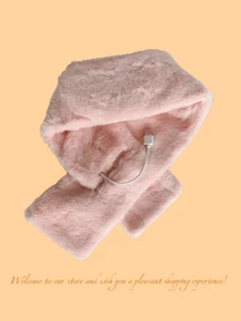 1條女性可充電實色毛絨圍巾,柔軟保暖頸部,是女友、老師和媽媽的絕佳禮物