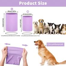 狗圍脖,保暖寵物耳罩狗狗美容耳罩柔軟狗耳罩降噪狗耳罩舒適小狗頸部和耳朵保護器,貓狗緩解焦慮頭巾寵物圍巾(紫色) - 紫色 - 查看 2