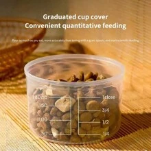 Pet Food Storage Container, Large Capacity Sealed Damp-Proof Divided Tank, Suitable For Cats And Dogs - Blue - View 3