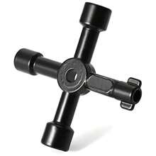 Multifunctional Portable Four Way Universal Triangular Wrench Key, Pipeline Device Key, Gas Meter Cabinet, Air Release Radiator Triangle - Black - View 1