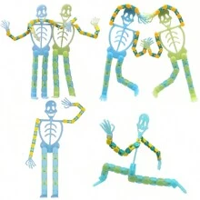 2 Miếng Huỳnh quang Sự biến dạng Bộ xương Đồ chơi Phát sáng trong bóng tối Theo dõi Chuỗi Bộ xương Giảm bớt căng thẳng Qủa tặng Đồ Chơi - Nhiều màu - Xem 1