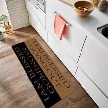 1入長款廚房地墊,全季節適用,防水、柔軟防滑踏墊,易於清潔,門口地毯 - 黑色 - 查看 3