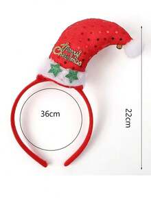 1頂女士時尚可愛的角形聖誕帽聖誕節發帶頭飾,適用於表演派對裝飾