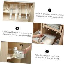 自粘塑膠抽屜滑軌- 10英寸白色抽屜軌道和導軌套件- 簡單的抽屜導軌塑料用於收納盒,diy抽屜家居收納配件1個 - 白色 - 查看 3