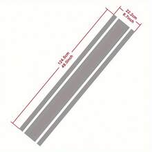 49"x 8.7" 車頭條紋貼紙汽車賽車側邊條紋貼紙裙子屋頂引擎蓋槓條紋貼紙乙烯基改裝條紋貼紙裝飾適用於 - 灰色 - 查看 1