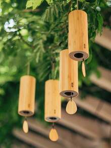 1入組竹和弦設計風鈴,治癒之鐘,手持式和日本風格家飾,適用於陽台裝飾