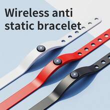 1 件運動風格腕帶,顏色為黑色/紅色/藍色/白色/黃色。冬季無線防靜電手環,用於消除靜電。適合男士和女士,可調節,能量平衡手帶。時尚時尚配件,適合學生、女孩、男女皆宜 - 白色 - 查看 4