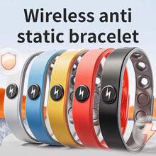 1 件運動風格腕帶,顏色為黑色/紅色/藍色/白色/黃色。冬季無線防靜電手環,用於消除靜電。適合男士和女士,可調節,能量平衡手帶。時尚時尚配件,適合學生、女孩、男女皆宜 - 白色 - 查看 7