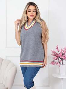 Women Sweater Vests - 軍綠色 - 查看 3