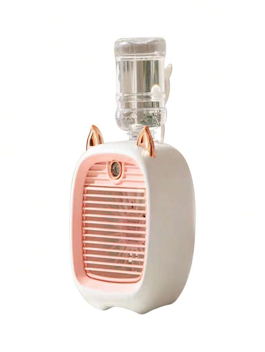 Mini Ventilador Gato Recarregável de Mesa com Função de Refrigeração de Ar