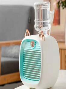 Mini Ventilador Gato Recarregável de Mesa com Função de Refrigeração de Ar