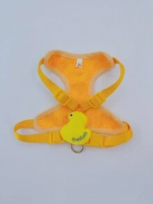1pc Cute Yellow Duck Chest/back Strap Dog Leash, Suitable For Small Dogs/cats For Daily Outdoor Walking - Yellow - View 8