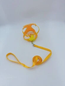 1pc Cute Yellow Duck Chest/back Strap Dog Leash, Suitable For Small Dogs/cats For Daily Outdoor Walking - Yellow - View 5