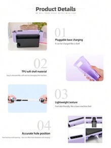 3pcs Cartoon Purple Protective Accessories Set Compatible With Switch Console, Joy-Con Cover And Base, Gamepad Case, Carrying Bag - Purple - View 7