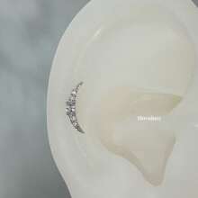 1 件/2 件迷你锆石水晶环状耳环，闪亮泪珠吊坠耳钉，小巧圆形钻石耳钉，小环状耳环，适合耳洞，适合日常佩戴