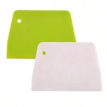 1入組13*9.3公分/5.1*3.7英寸,顏色隨機的安全塑料擀麵皮刮板,實用的工作臺刮板,多功能廚房麵團蛋糕擦糕刮刀 - 彩色 - 查看 5