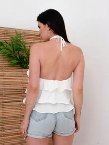 Women Tops - 白色 - 查看 7