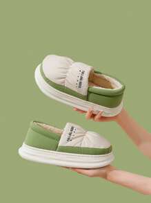 Dép đi trong nhà mùa đông cho nữ có lớp lót cách nhiệt, chống thấm nước, chống trượt, ấm áp, thích hợp cho cả ngoài trời và trong nhà - màu xanh lá - Xem 3