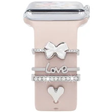 4pcs Universal Silicone Watch Band Decoration Ring, Decoration Studs, Suitable For Apple Watch - Multicolor - View 16