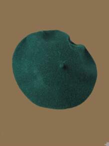 1 件女士黑色针织日式文艺复古贝雷帽，适合日常使用 - 綠色 - 查看 3