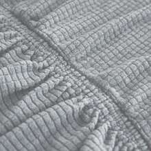 一個灰色的玉米絨彈性全季椅套 - 灰色 - 查看 10