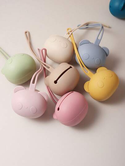 صندوق تخزين حامل حلمة سيليكون للأطفال بتصميم باندا كرتونية قطعة واحدة