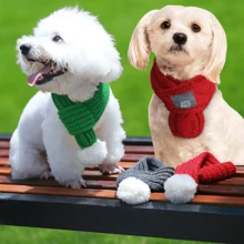 1 Miếng Acrylic Chất liệu Màu thuần Thú cưng Khăn quàng cổ Dày lên Thú cưng Tam giác Băng bó Thích hợp Đối với Nhỏ bé Và Trung bình Mèo Và Chó Mùa Đông Ấm áp Và Trang trí - Đỏ - Xem 4