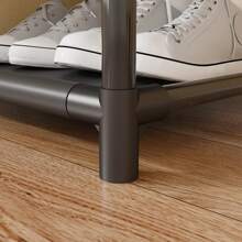 Laiensia Double Rods Garment Rack with Wheels, Clothing Rack for Hanging Clothes,4 Hooks, Multi-functional Bedroom Clothes Rack, Black - Black - View 3