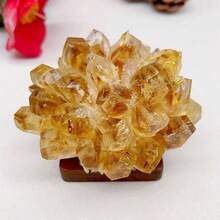 1.10-1.32磅天然淺黃色石英石黃水晶簇,療癒石礦物標本家居裝飾 - 黃色 - 查看 3