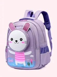 Preschool/grade 1 Cartoon Backpack For Children - Purple - View 2