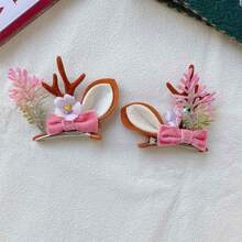 1 đôi Của phụ nữ Hình hoa Màu hồng Bowknot Phụ kiện tóc - Nhiều màu - Xem 2