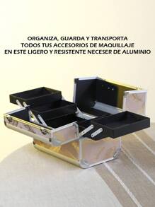 Cosmetiquera para Maquillaje | Maleta de Maquillaje Profesional | Estuche de Maquillaje, Uñas y Belleza | Neceser de Viaje o Uso Diario | Cosmetiqueras Organizadoras - Rosa - Ver 4