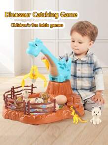 恐龍夾娃娃機附6枚恐龍蛋、4個(隨機款式)狗、4個(隨機款式)恐龍玩具,適用於迷你夾娃娃機遊戲,桌上互動遊戲,拯救動物 - 藍色 - 查看 2