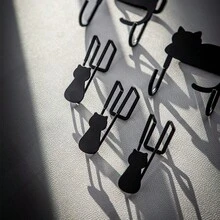 2 Piezas/set Gancho Individual Con Forma De Gato - Negro - Ver 6