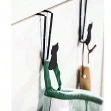 2 Piezas/set Gancho Individual Con Forma De Gato - Negro - Ver 2