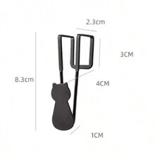 2 Piezas/set Gancho Individual Con Forma De Gato - Negro - Ver 9