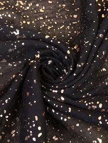 1入女性休閒辦公及戶外玫瑰金色長款圍巾,有分裂的末端 - 黑色 - 查看 3